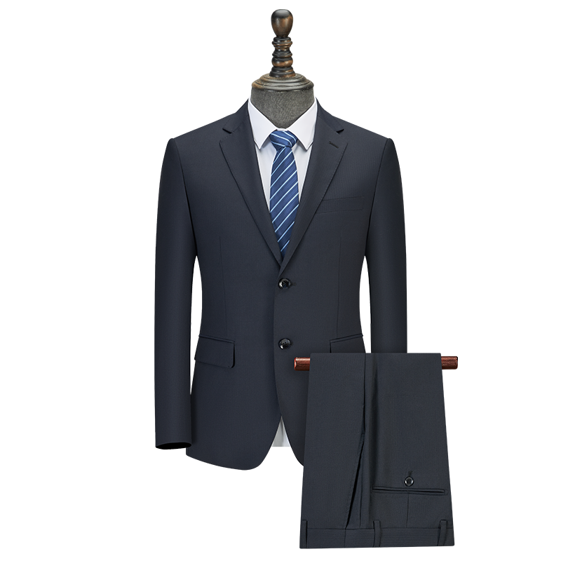 2-Piece Fitted Men’s Wool Tencel Business Suit Set, Multi Color Herringbone Formal Blazer & Matching Trousers for Office Wedding