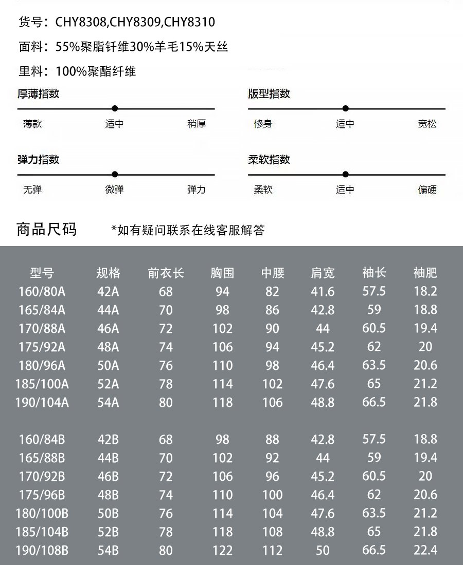 Coat Size Chart