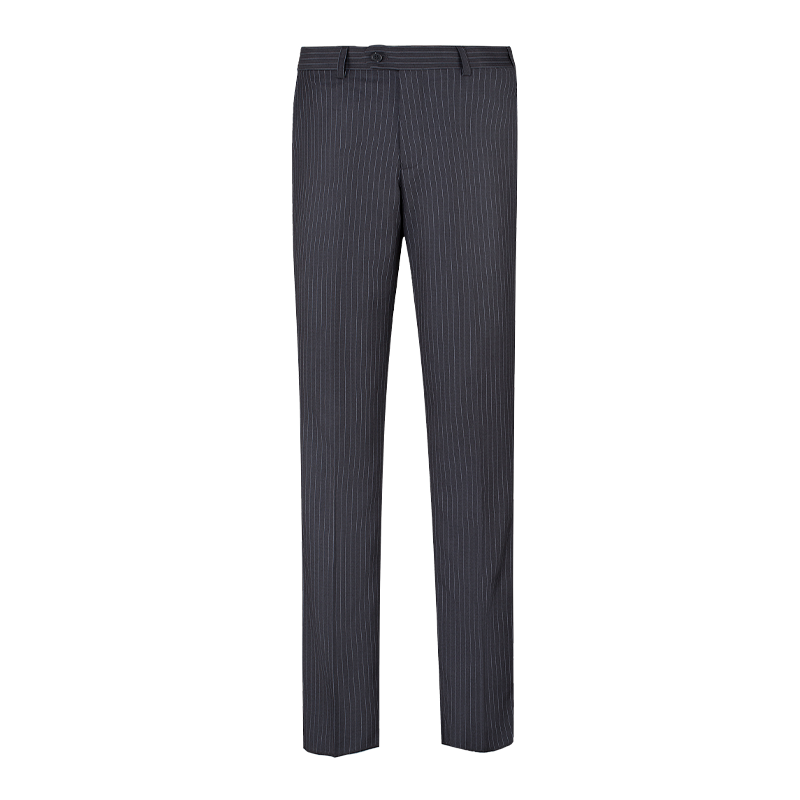3-Piece Moderate Fit Men’s Grey Pinstripe Suit Set, Polyester Viscose Wrinkle Resistant Blazer Vest Trousers Formal Business Suit for Wedding Office - 图片 5