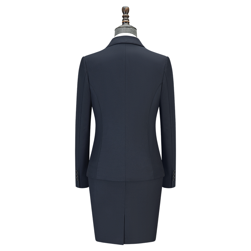 Women Two Button Wool Blend Business Suit Set (Blazer + Pencil Skirt + Elastic Waist Trousers) - 图片 3