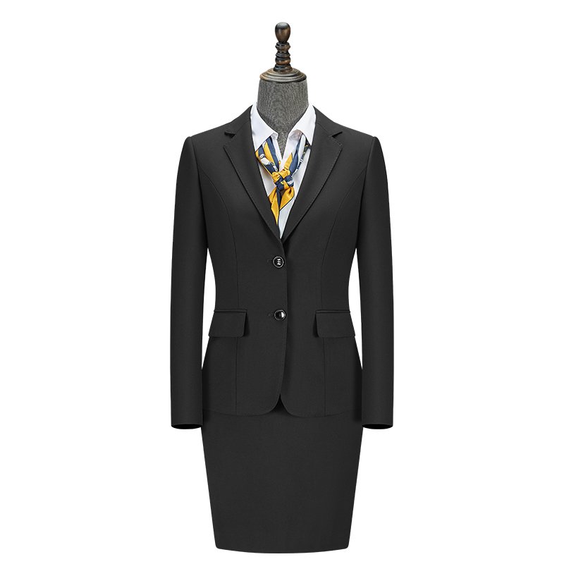 Navy Pinstripe 100% Wool Women's 3 Piece Suit | Blazer Waistcoat Skirt Formal Business Work Suit - 图片 4