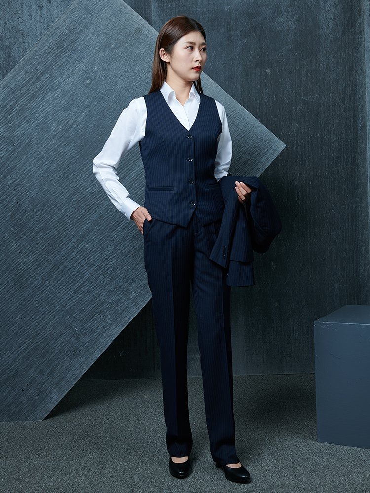Feminine tailored slim fit suit model shot