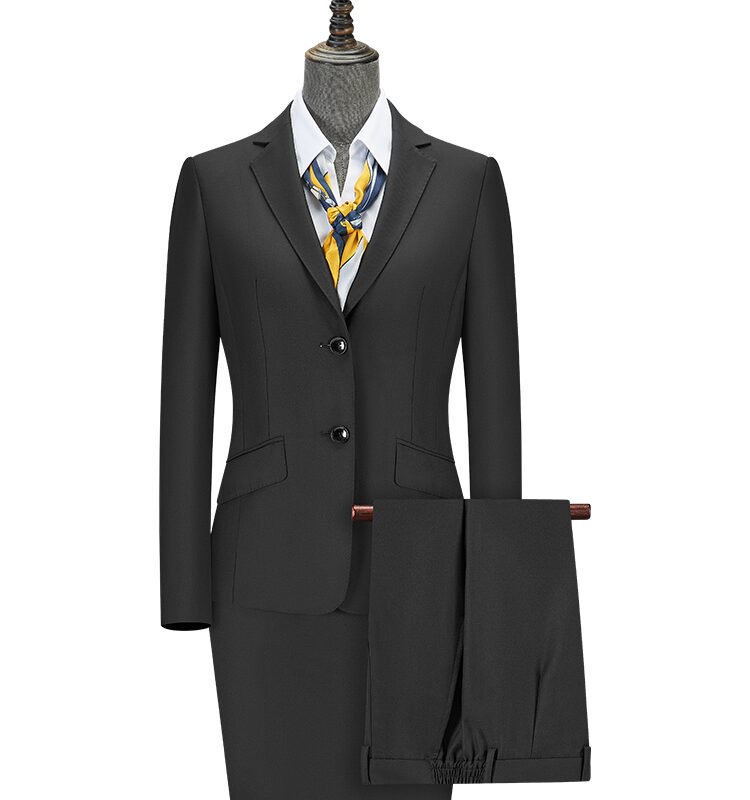 Women 4-Piece Business Suit Set (Blazer + Waistcoat + Pencil Skirt + Elastic Waist Trousers)