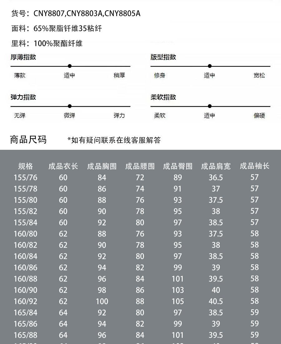 Women Coat Size Chart